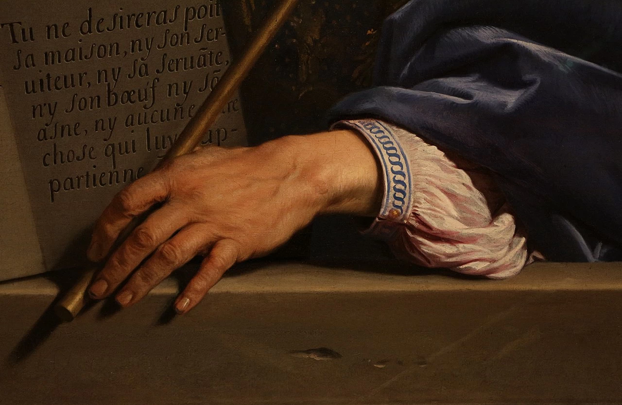 Mosè presenta le tavole - Amiens, musée de Picardie, dettaglio